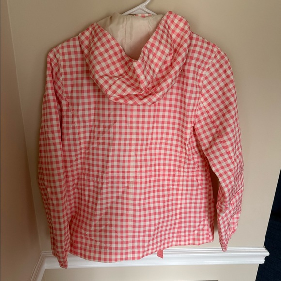 Talbots Petite Sz Small Pink and White Gingham Preppy Water Resistant Jacket - Picture 7 of 9